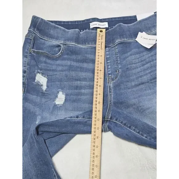 Lane Bryant High Rise distressed Jegging Padel jeans size 18 plus size denim NWT - Picture 7 of 10